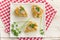 Puff pastry vol-au-vents shaped like a christmas tree