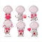 Puffball cartoon character with love cute emoticon
