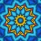 Puffed blue star flower mandala