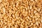 Puffed honey air rice wheat closeup background. Cereals texture.