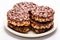 Puffed Rice Cake with Chocolate Isolated, Rice Diet Bread, Cereal Waffle, Cocoa Crackers on White