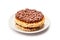 Puffed Rice Cake with Chocolate Isolated, Rice Diet Bread, Cereal Waffle, Cocoa Crackers on White