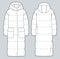 Puffer Coat technical fashion Illustration.