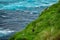 Puffins in the hill searching for a nest