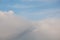 Puffy white clouds with whispy blue sky