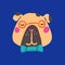 Pug dog face. Cute animal bulldog. Vector