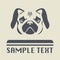 Pug dog icon or sign