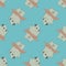 Pug Dog Tutu Dance seamless pattern.