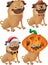 Pugs hipster, christmas, halloween
