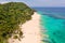 Puka Shell Beach. Wide tropical beach with white sand. Beautiful white beach and azure water on Boracay island, Philippines, top