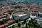 Pula Arena in Croatia and Pula city old town travel destination