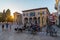 Pula, Croatia, July 30, 2020: People are strolling through Forum