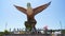 PULAU LANGKAWI, MALAYSIA - APR 7th 2015: The Eagle sculpture symbol of Langkawi island. Situated on Eagle Square in Kuah