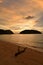 Pulau Pangkor Island, Malaysia. Teluk Nipah beach by sunset