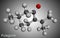 Pulegone molecule. It is natural component of essential oils. Molecular model. 3D rendering