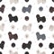 Puli seamless pattern. Different poses, coat colors set