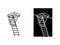 Pull Down Ladder  attic icon, line color vector illustration