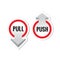 Pull push door signs stickers set