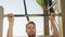 Pull-up strength training exercise - fitness man