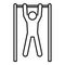 Pull-ups on the horizontal bar icon, outline style