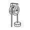 Pulley Icon. Doodle Hand Drawn or Outline Icon Style