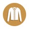 pullover with botton icon in badge style. One of clothes collection icon can be used for UI, UX