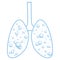 Pulmonary edema. Fluid in the respiratory organs. Bubbles in the lungs. Vector illustration.