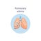 Pulmonary edema a lung disease medicine diagram vector illustration isolated.