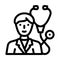 pulmonologist doctor line icon vector illustration