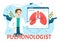 Pulmonologist Vector Illustration with Doctor Pulmonology, Lungs Respiratory System Examination and Treatment in Flat Cartoon