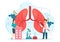 Pulmonologist Vector Illustration with Doctor Pulmonology, Lungs Respiratory System Examination and Treatment in Flat Cartoon