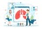 Pulmonologist Vector Illustration with Doctor Pulmonology, Lungs Respiratory System Examination and Treatment in Flat Cartoon