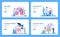 Pulmonologist web banner or landing page set. Idea of health and medical