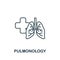 Pulmonology icon from medical collection. Simple line element Pulmonology symbol for templates, web design and infographics