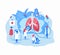 Pulmonology vector illustration. Cartoon flat style. Healthy lung. Modern style. Abstract pulmonology. Anatomy, medicine