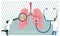 Pulmonology vector illustration. Flat tiny lungs healthcare persons concept.