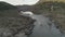 Pulo do Lobo waterfall drone aerial view in Alentejo, Portugal