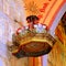 Pulpit. Fortified medieval church in the village Malancrav, Transylvania.