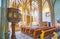 The pulpit of Hallstatt Parish Church, Salzkammergut, Austria