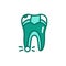 Pulpitis line icon. Isolated vector element.