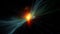 a pulsar, with bright beams of radiation shooting out into space