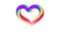 Pulsating Animation footage of an Heart shaped Rainbow on a white background for valentines day