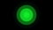 Pulsating concentric green circles. Modern luminous preloader. Abstract pulsating rings motion background. Colorful