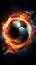 Pulsating soccer motion, Striking poster highlighting a dynamic football orb