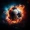 Pulsating soccer motion, Striking poster highlighting a dynamic football orb