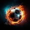 Pulsating soccer motion, Striking poster highlighting a dynamic football orb