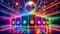 Pulsating Symphony of Colors: A Disco Ball and Speakers