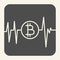 Pulse bitcoin solid icon. Cryptocurrency chart vector illustration isolated on white. Bitcoin graph glyph style design