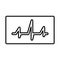 Pulse, cardiogram, chart, dotted, heart, heartbeat, graph line icon. Outline vector.