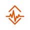 Pulse, Heartbeat, Rate, Heart, Love, Medical orange Icon